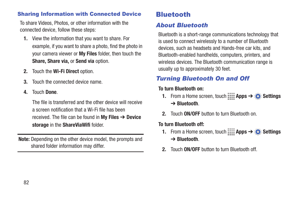 Bluetooth | Samsung SM-T217AZKAATT User Manual | Page 88 / 158