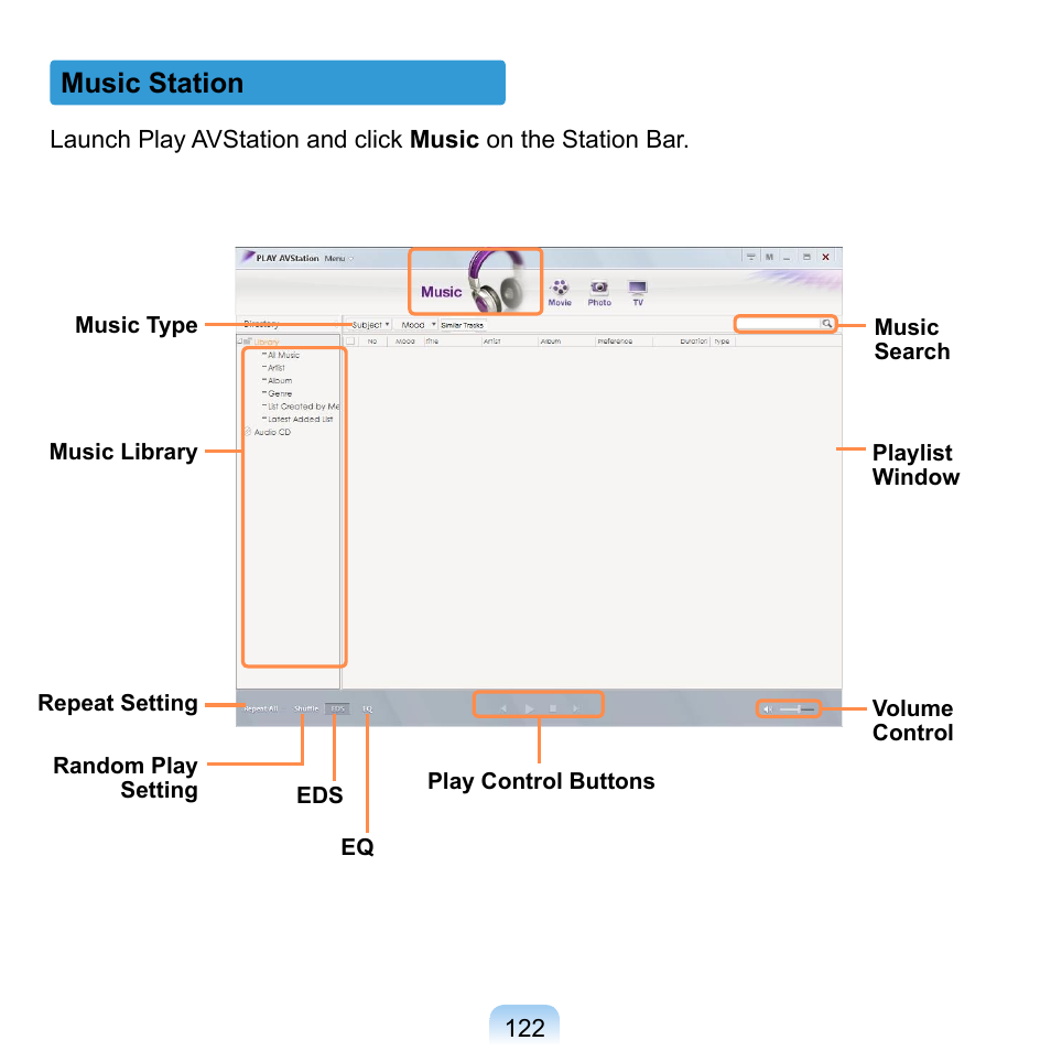 Music station | Samsung NP-Q1-V000-SEA User Manual | Page 122 / 204