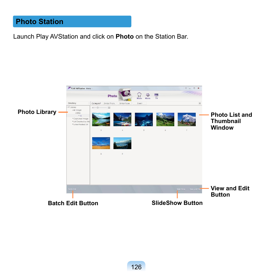 Photo station | Samsung NP-Q1-V000-SEA User Manual | Page 126 / 204