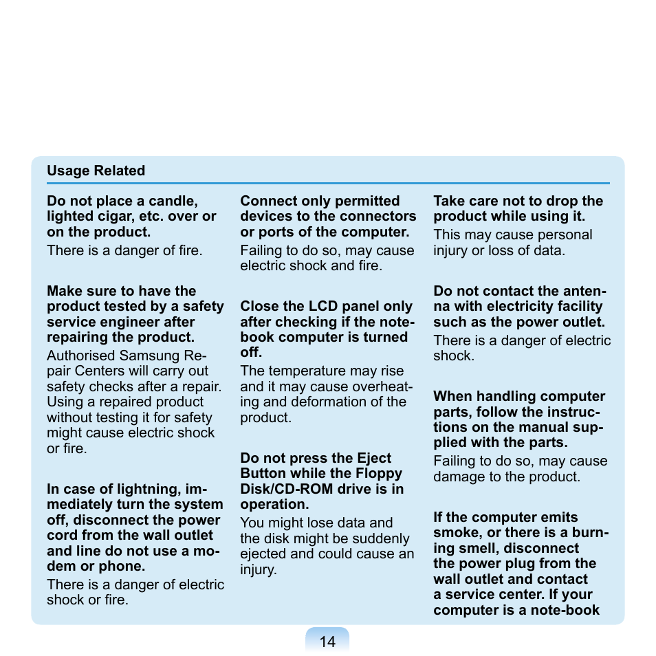 Samsung NP-Q1-V000-SEA User Manual | Page 14 / 204