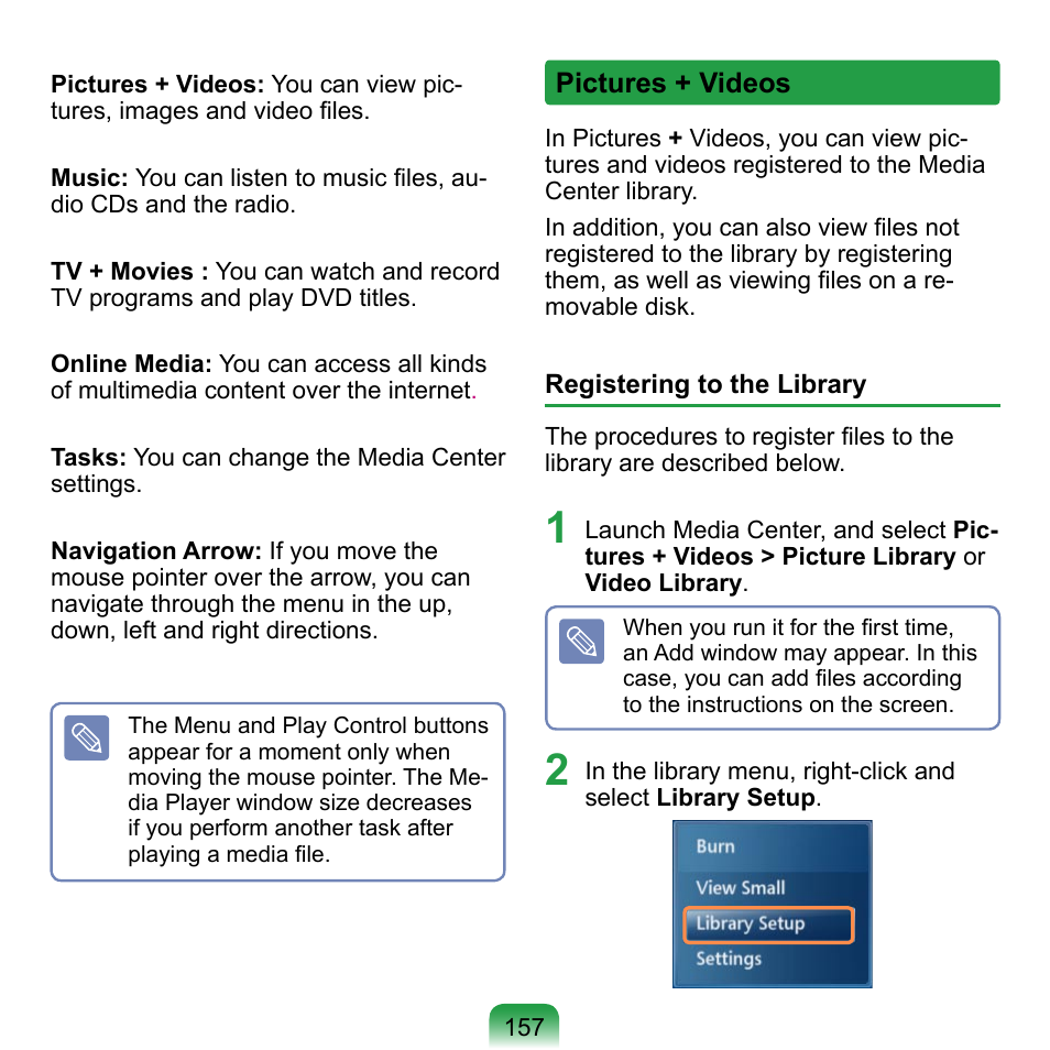 Pictures + videos | Samsung NP-Q1-V000-SEA User Manual | Page 157 / 204