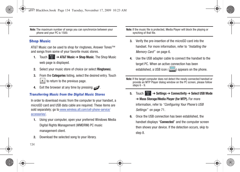 Shop music | Samsung SGH-A897ZKAATT User Manual | Page 138 / 202