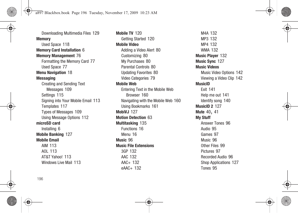 Samsung SGH-A897ZKAATT User Manual | Page 200 / 202