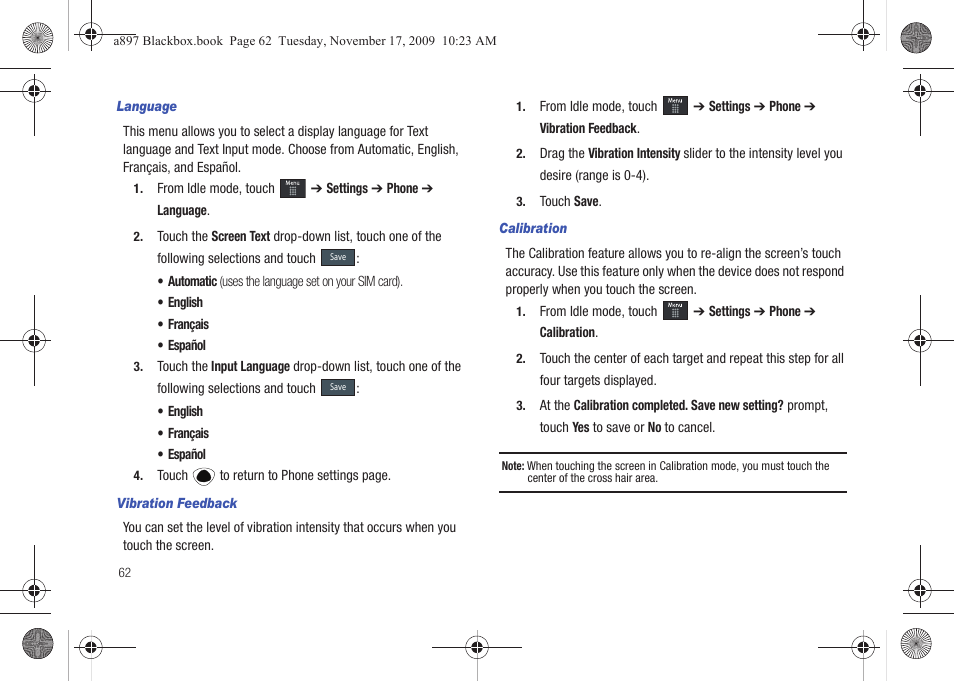 Samsung SGH-A897ZKAATT User Manual | Page 66 / 202