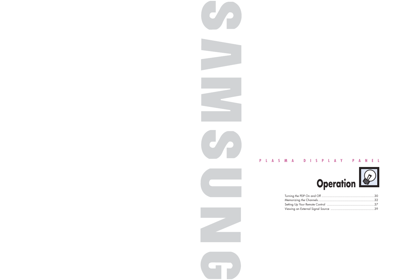 Operation | Samsung HPN4239X-XAC User Manual | Page 15 / 52