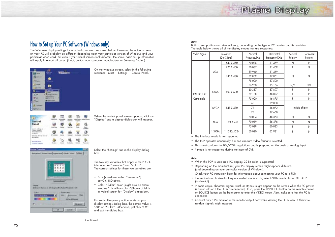 How to set up your pc software (windows only) | Samsung HPN4239X-XAC User Manual | Page 36 / 52