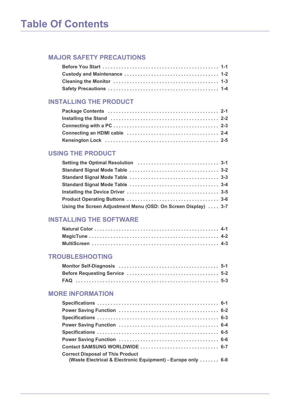 Samsung LS27A550HS-ZA User Manual | Page 2 / 58