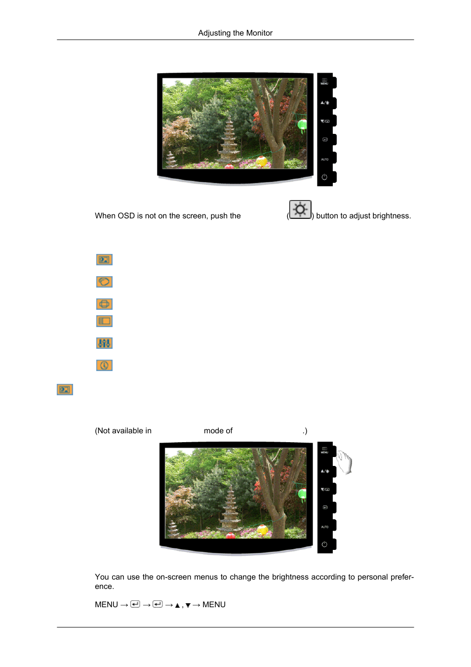 Brightness, Osd function, Picture | Samsung LS20CMYKF-ZM User Manual | Page 32 / 89