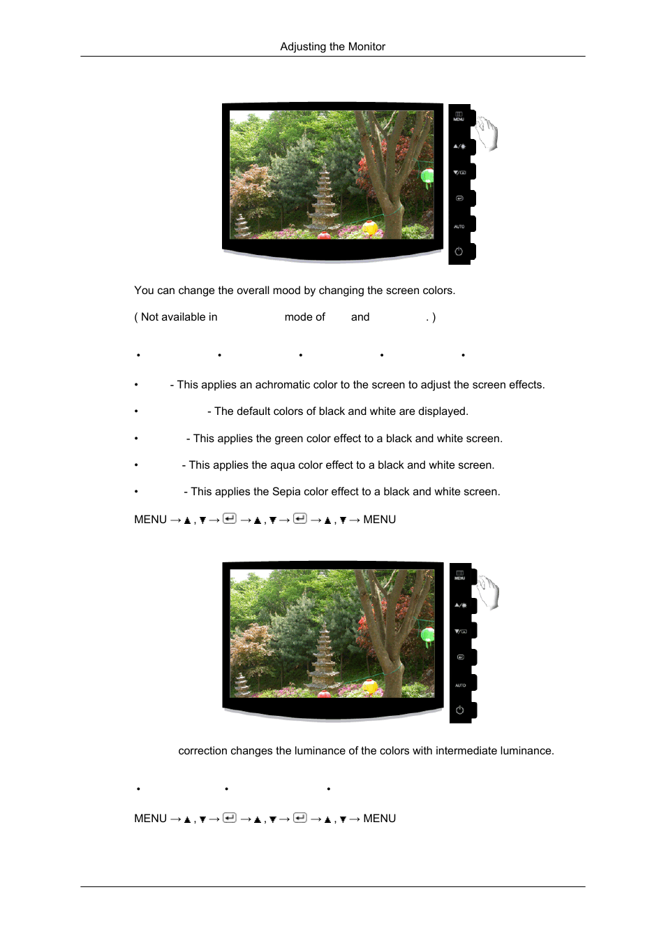 Color effect, Gamma | Samsung LS20CMYKF-ZM User Manual | Page 36 / 89
