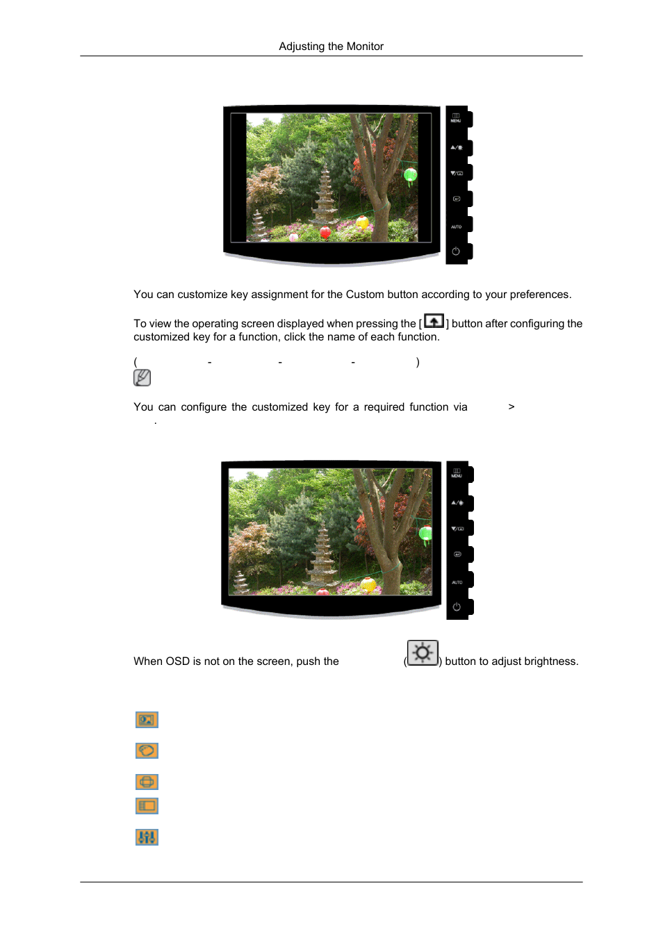 Customized key, Brightness, Osd function | Samsung LS20CMYKF-ZM User Manual | Page 44 / 89