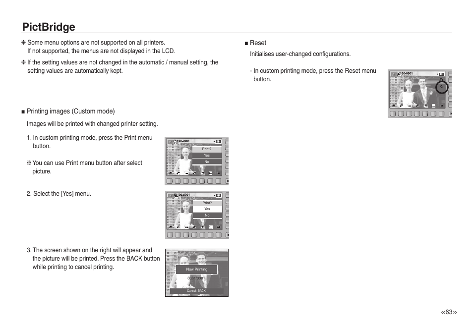 Pictbridge | Samsung EC-NV30ZSBA-US User Manual | Page 64 / 100