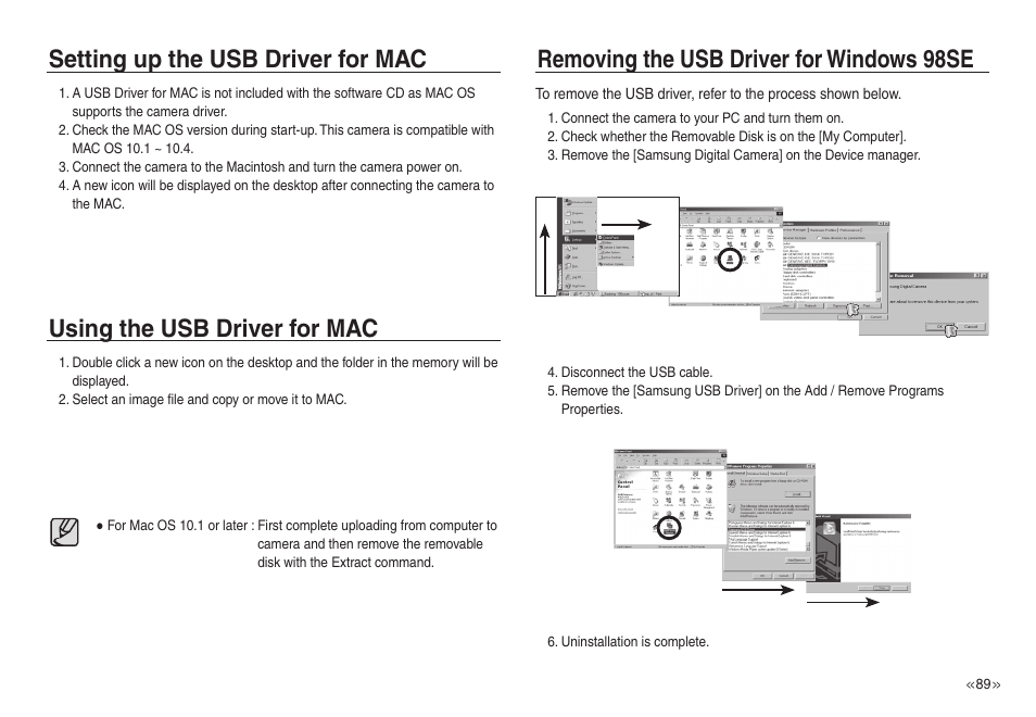 Using the usb driver for mac | Samsung EC-NV30ZSBA-US User Manual | Page 90 / 100