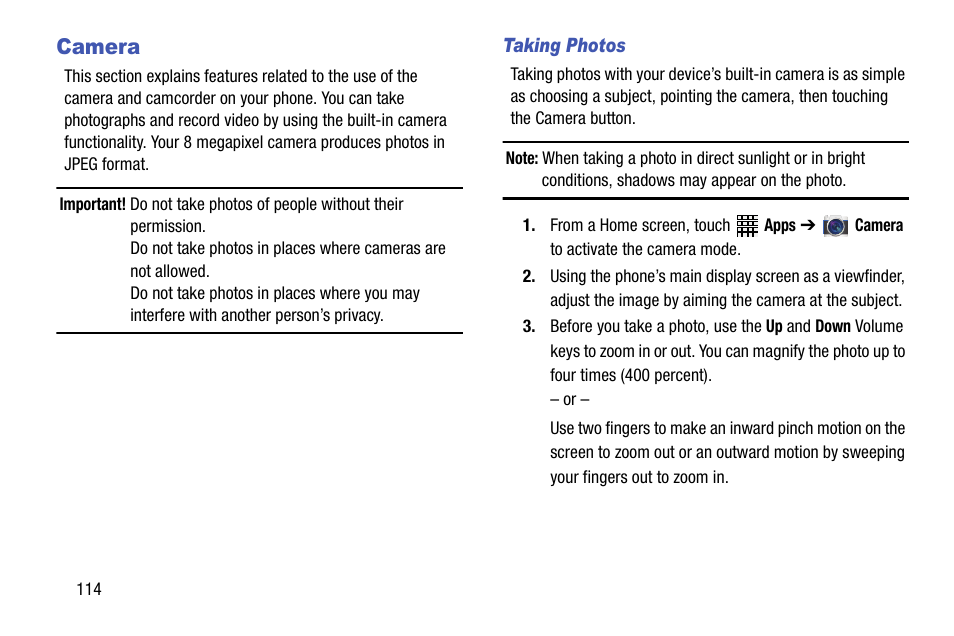 Camera | Samsung SGH-I317TSAATT User Manual | Page 122 / 269