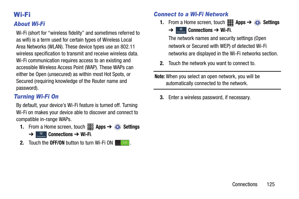 Wi-fi | Samsung SGH-I317TSAATT User Manual | Page 133 / 269