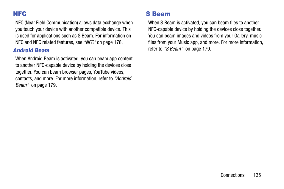 S beam, Nfc s beam | Samsung SGH-I317TSAATT User Manual | Page 143 / 269