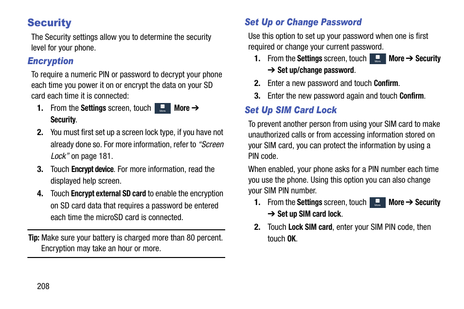 Security | Samsung SGH-I317TSAATT User Manual | Page 216 / 269