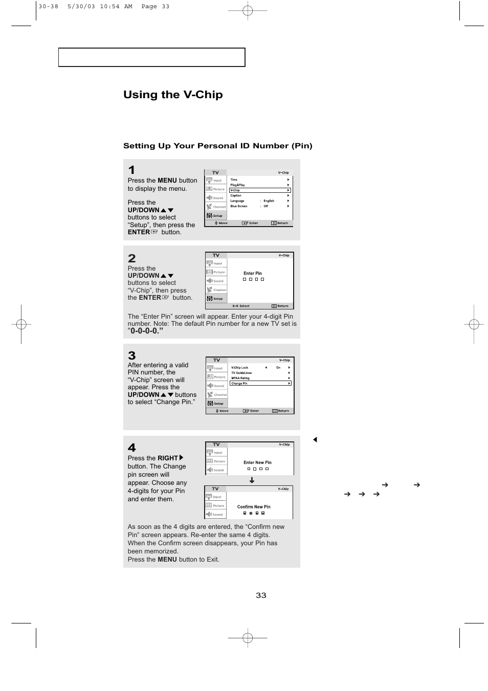 Using the v-chip | Samsung LTN1535X-XAC User Manual | Page 39 / 49