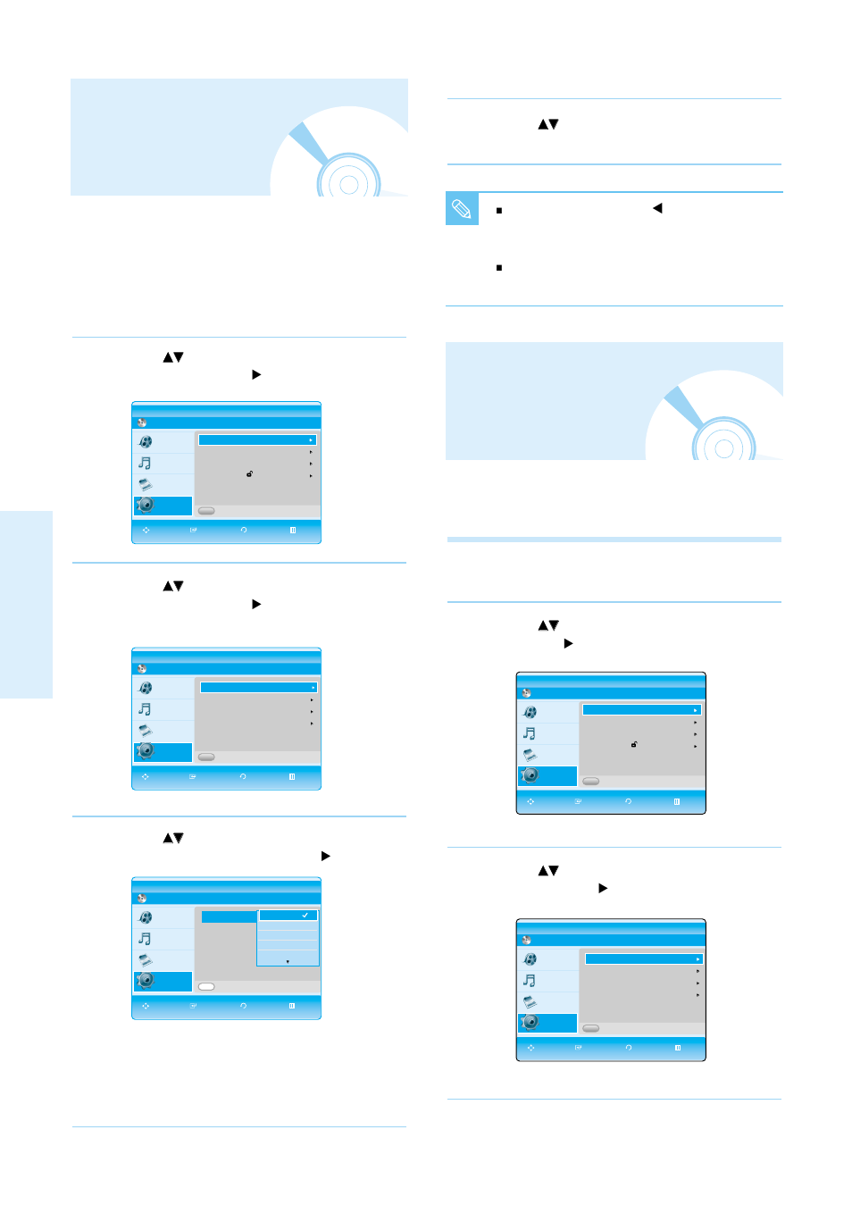 Setting up the language options, Setting up the audio options, System setup | 40 - english, With the unit in stop mode, press the menu button, Press the | Samsung BD-P1000-XAA User Manual | Page 40 / 50