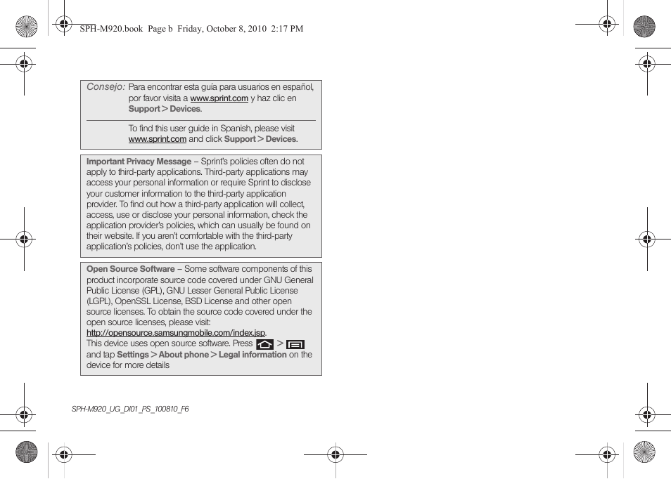 Samsung SPH-M920ZKASPR User Manual | Page 2 / 238