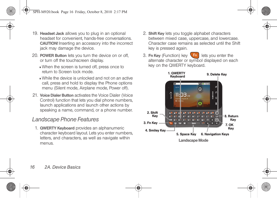 Landscape phone features | Samsung SPH-M920ZKASPR User Manual | Page 30 / 238