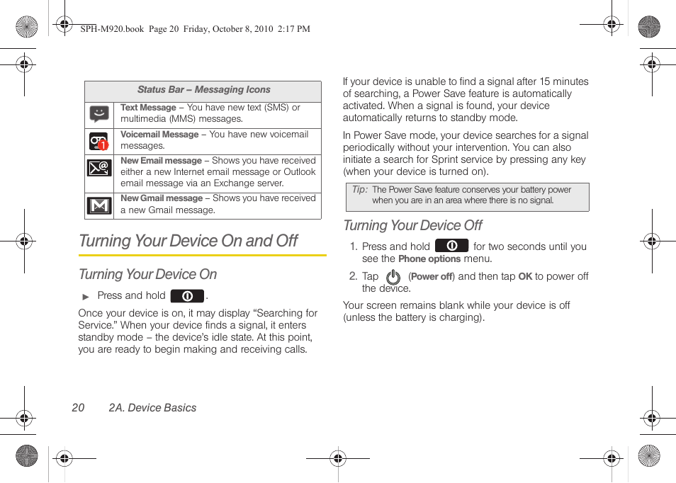 Turning your device on and off, Turning your device on, Turning your device off | Samsung SPH-M920ZKASPR User Manual | Page 34 / 238