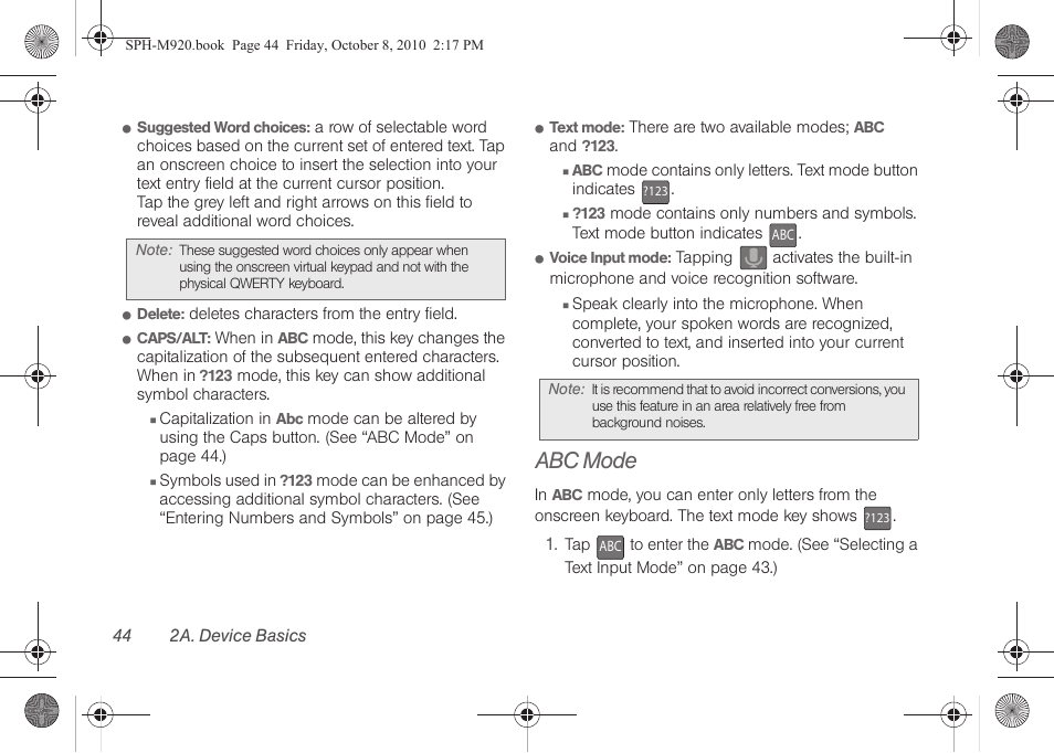 Abc mode | Samsung SPH-M920ZKASPR User Manual | Page 58 / 238