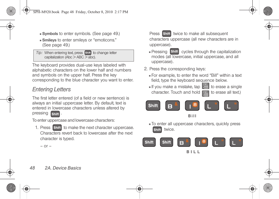 Entering letters | Samsung SPH-M920ZKASPR User Manual | Page 62 / 238