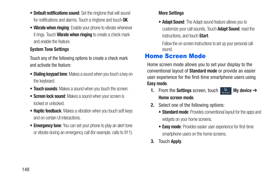 Home screen mode | Samsung SCH-R960ZKAUSC User Manual | Page 155 / 228
