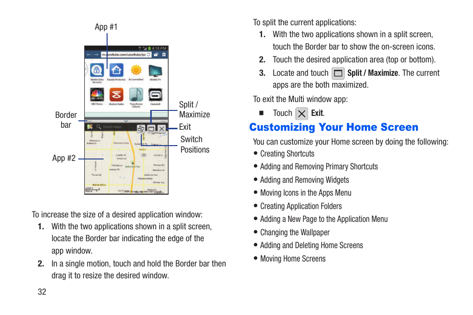 Customizing your home screen | Samsung SCH-R960ZKAUSC User Manual | Page 39 / 228