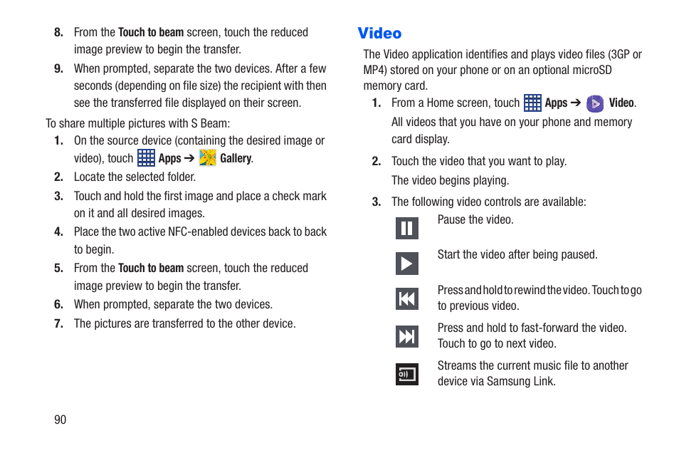 Video | Samsung SCH-R960ZKAUSC User Manual | Page 97 / 228