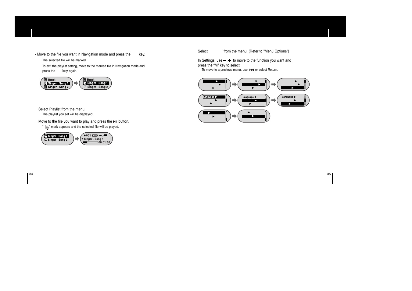 Setting playlist, Setting the advanced functions, Setting the advanced functions setting playlist | Isetting playlist i playing playlist | Samsung YP-F1XB-XAP User Manual | Page 18 / 27