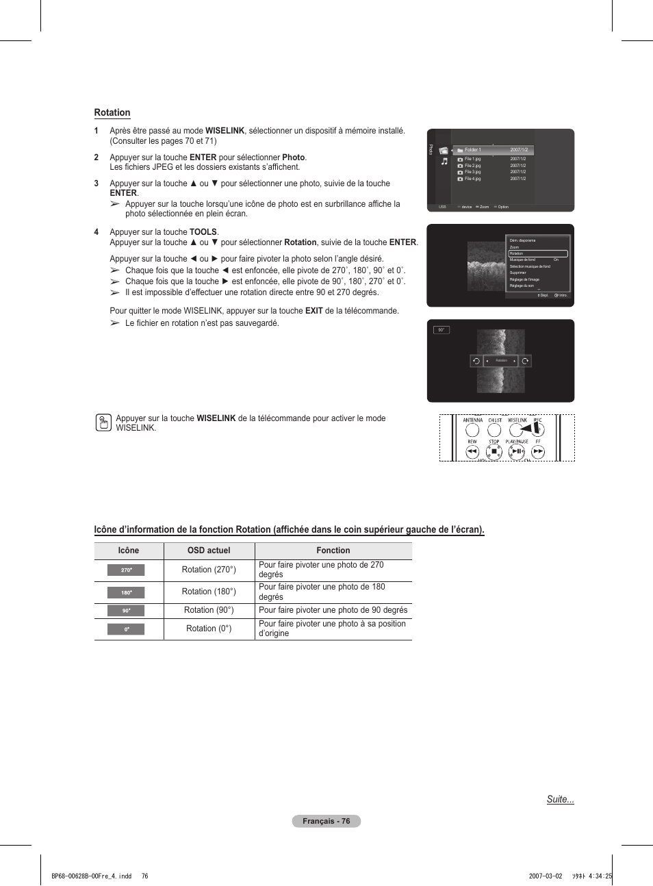 Rotation, Suite | Samsung HLT6189SAX-XAA User Manual | Page 170 / 271