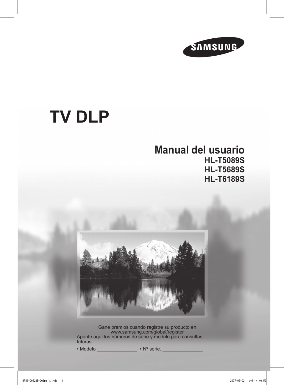 Tv dlp, Manual del usuario | Samsung HLT6189SAX-XAA User Manual | Page 183 / 271