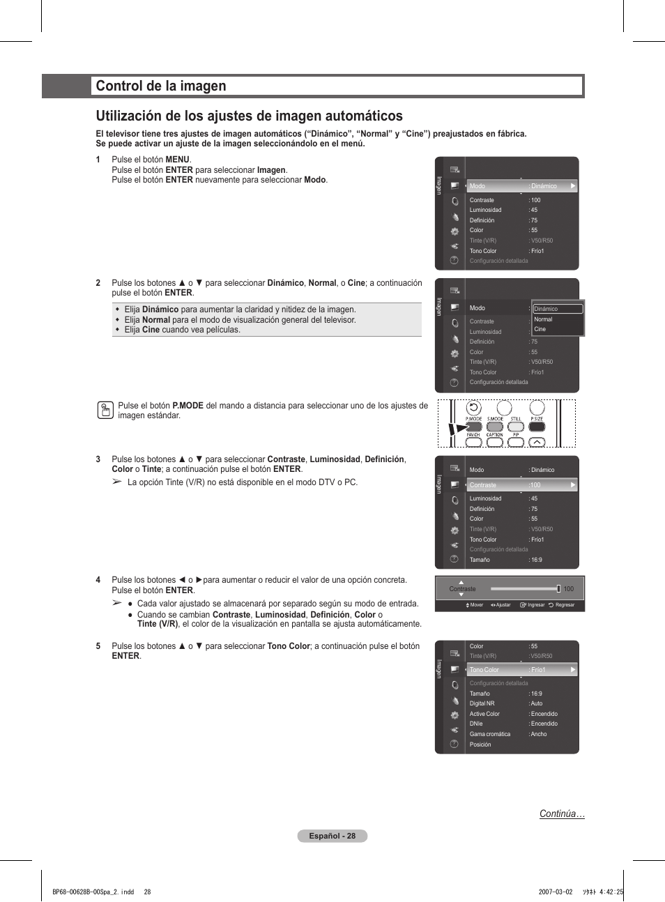 Continúa | Samsung HLT6189SAX-XAA User Manual | Page 210 / 271