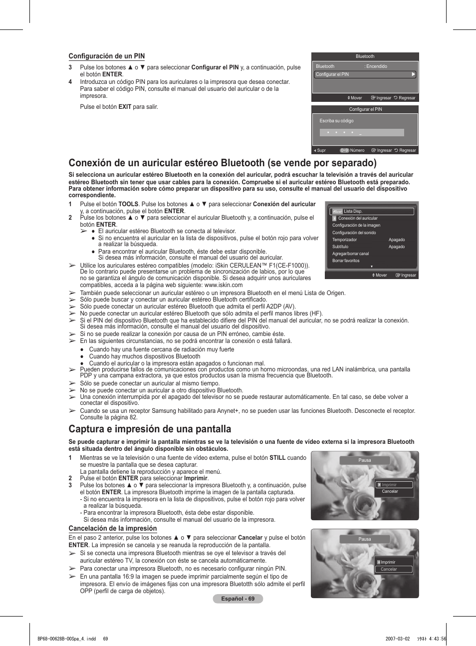 Captura e impresión de una pantalla | Samsung HLT6189SAX-XAA User Manual | Page 251 / 271