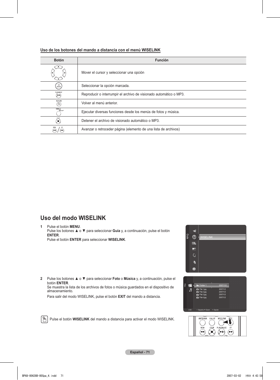 Uso del modo wiselink | Samsung HLT6189SAX-XAA User Manual | Page 253 / 271