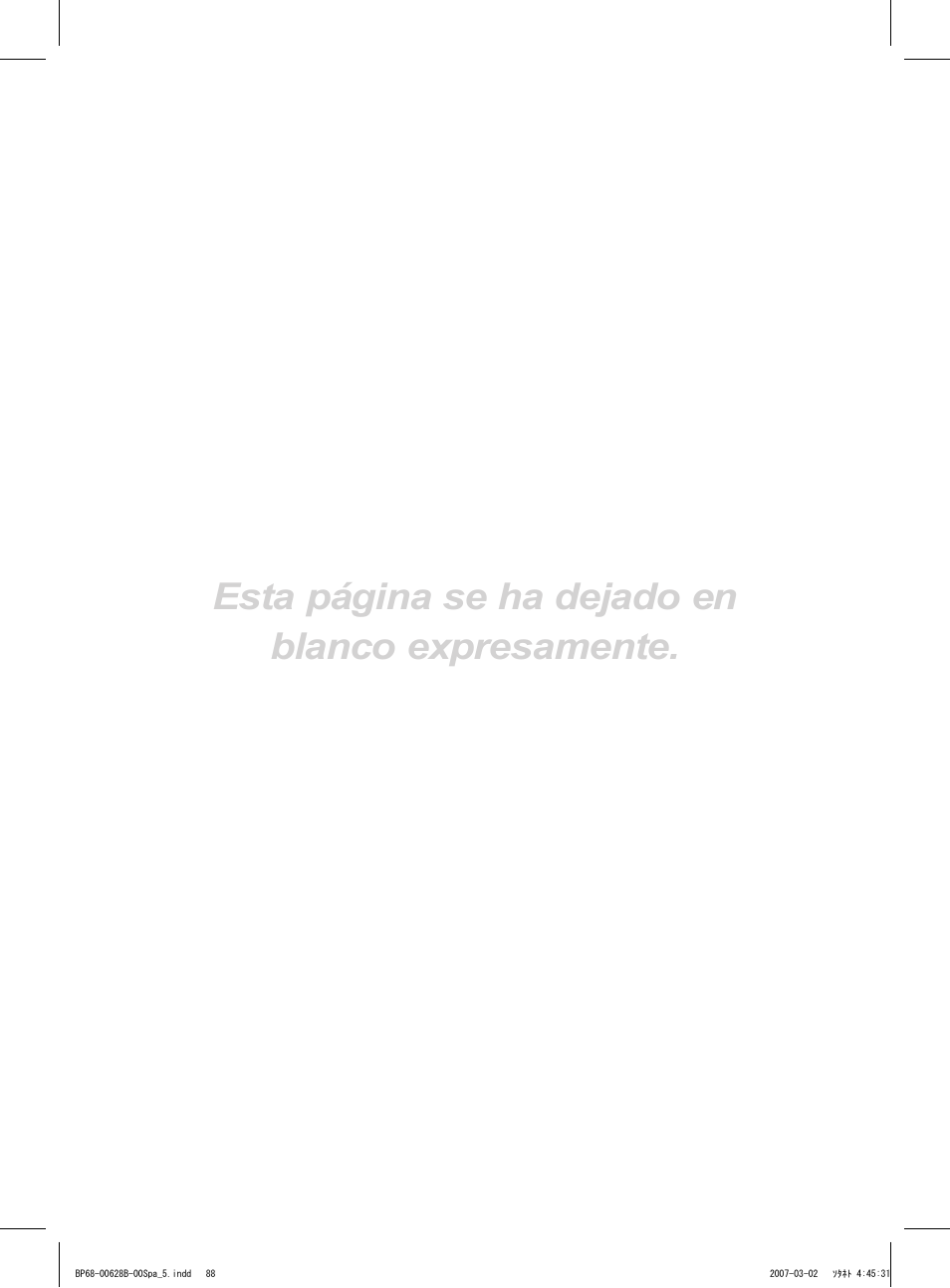 Esta página se ha dejado en blanco expresamente | Samsung HLT6189SAX-XAA User Manual | Page 270 / 271