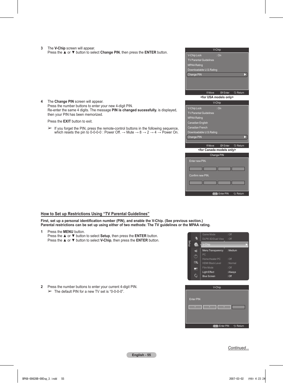 Continued | Samsung HLT6189SAX-XAA User Manual | Page 55 / 271