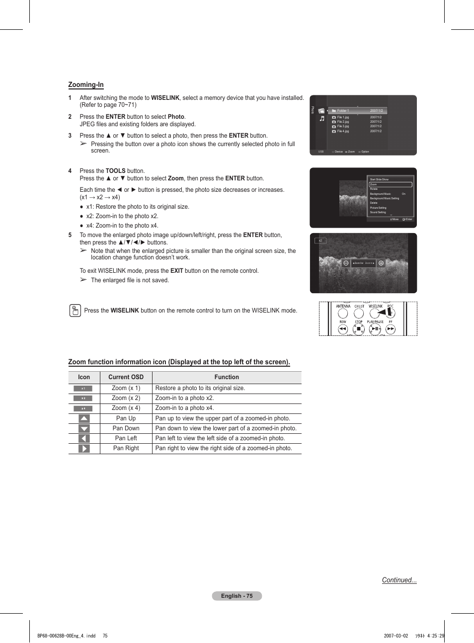 Continued... zooming-in | Samsung HLT6189SAX-XAA User Manual | Page 75 / 271