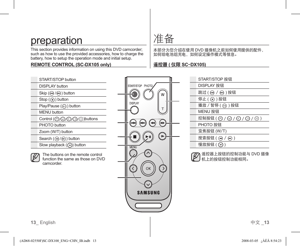 Preparation | Samsung SC-DX103-XAP User Manual | Page 19 / 120