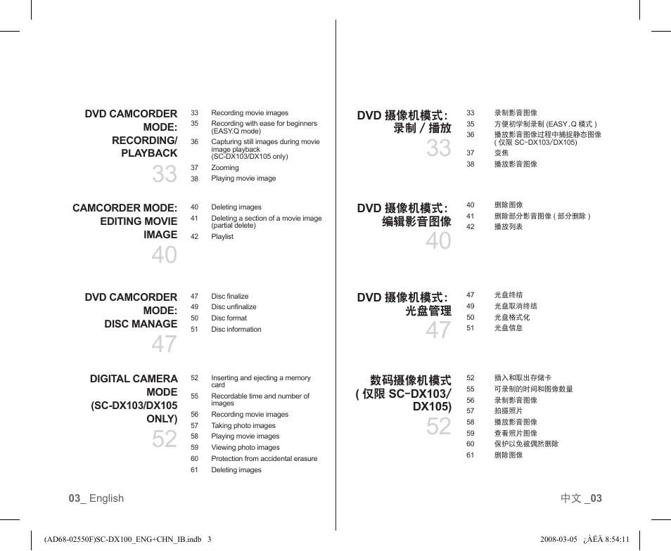 Samsung SC-DX103-XAP User Manual | Page 9 / 120