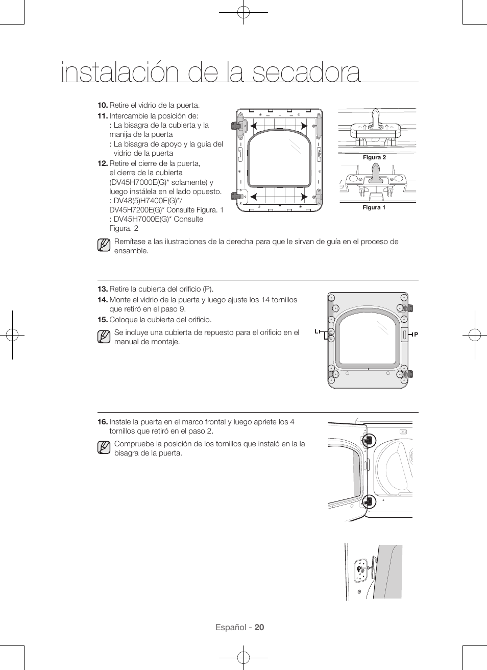 Instalación de la secadora | Samsung DV48H7400GW-A2 User Manual | Page 100 / 120