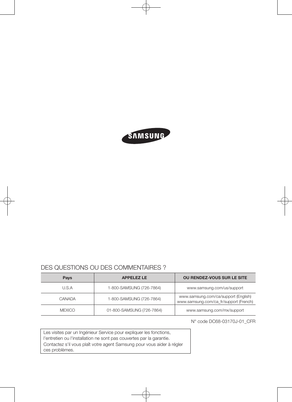 Des questions ou des commentaires | Samsung DV48H7400GW-A2 User Manual | Page 80 / 120