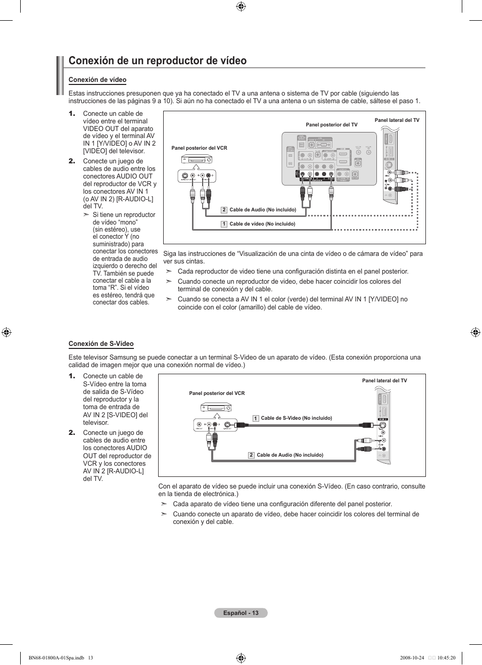Conexión de un reproductor de vídeo | Samsung LN32A620A1FXZA User Manual | Page 151 / 263
