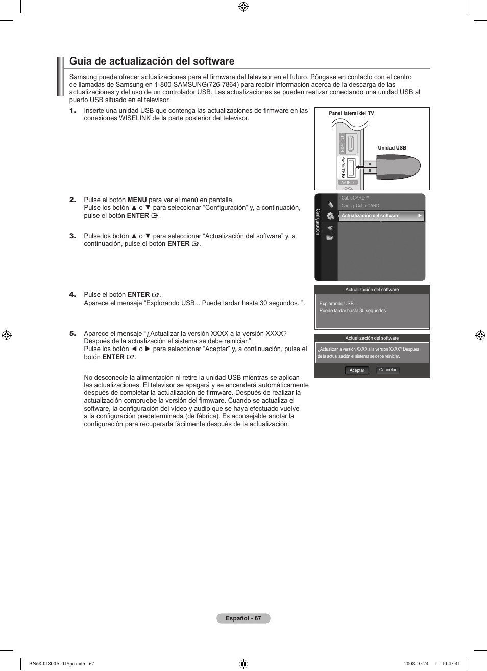 Guía de actualización del software | Samsung LN32A620A1FXZA User Manual | Page 205 / 263