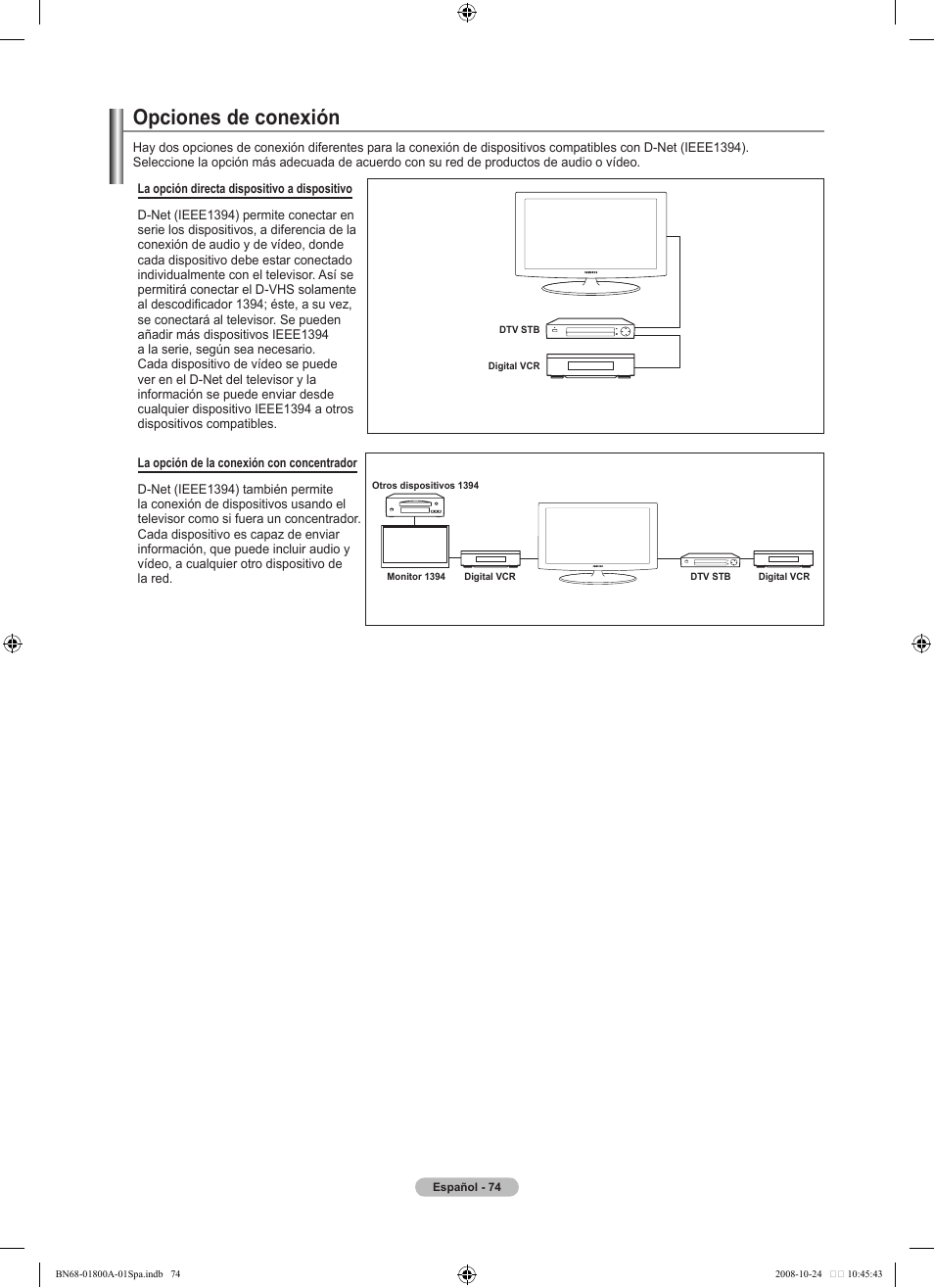 Opciones de conexión | Samsung LN32A620A1FXZA User Manual | Page 212 / 263