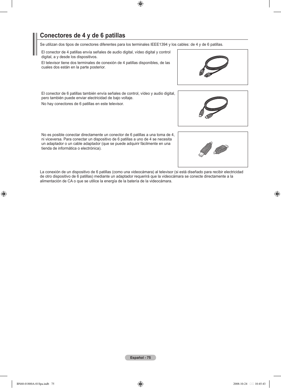 Conectores de  y de  patillas | Samsung LN32A620A1FXZA User Manual | Page 213 / 263