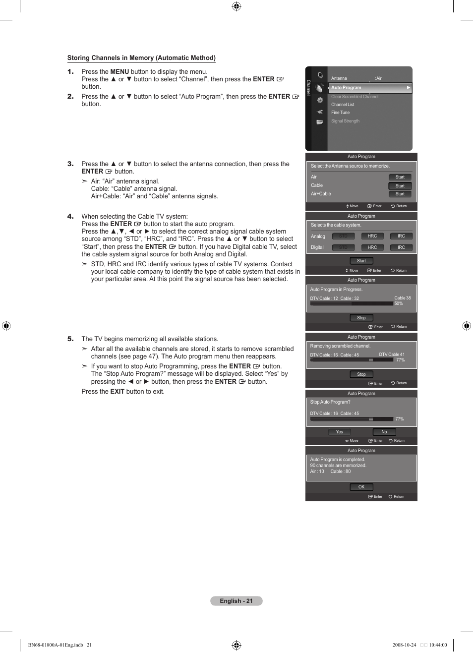 Samsung LN32A620A1FXZA User Manual | Page 23 / 263