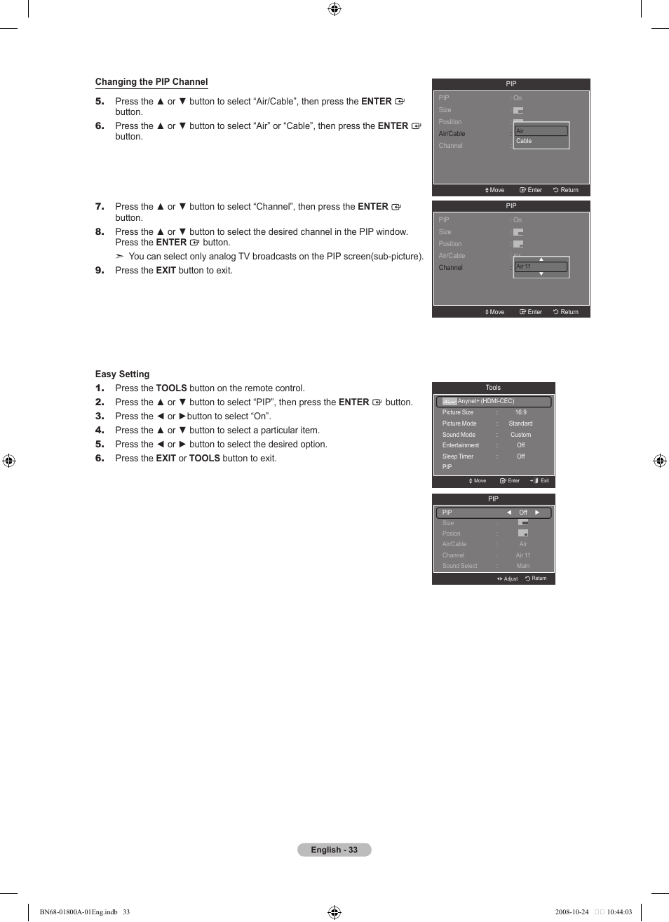 Samsung LN32A620A1FXZA User Manual | Page 35 / 263