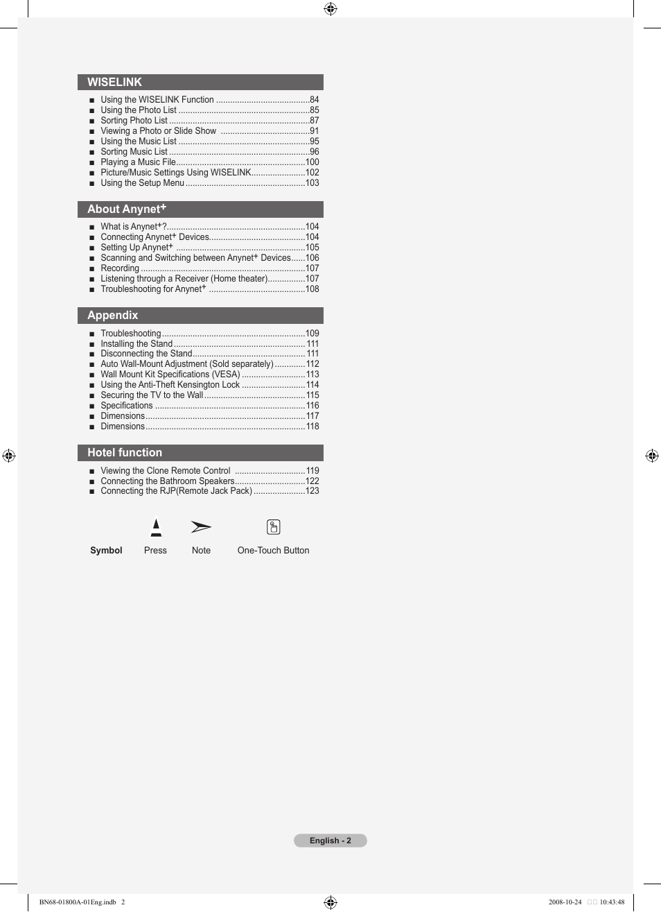 Samsung LN32A620A1FXZA User Manual | Page 4 / 263